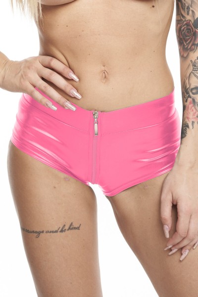 Pink Wetlook Shorts
