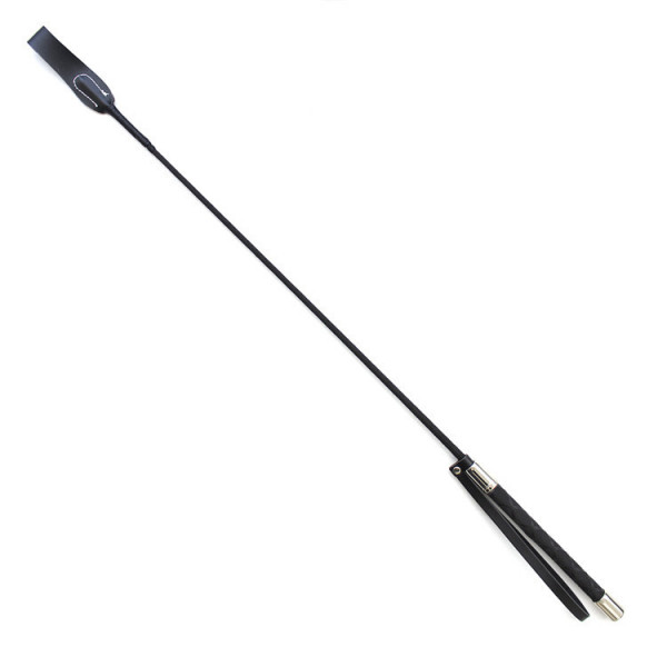 Faux leather riding crop with narrow paddle