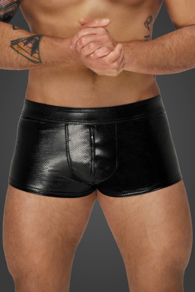 Wetlook Shorts with Zipper