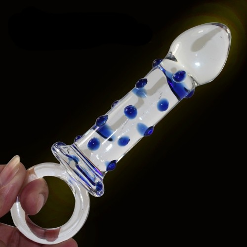 Glass dildo with dots
