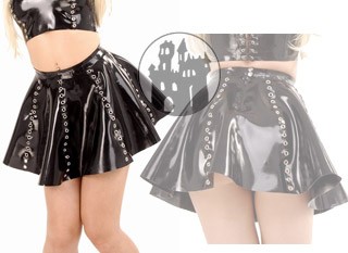 Latex circle skirt with embellishments