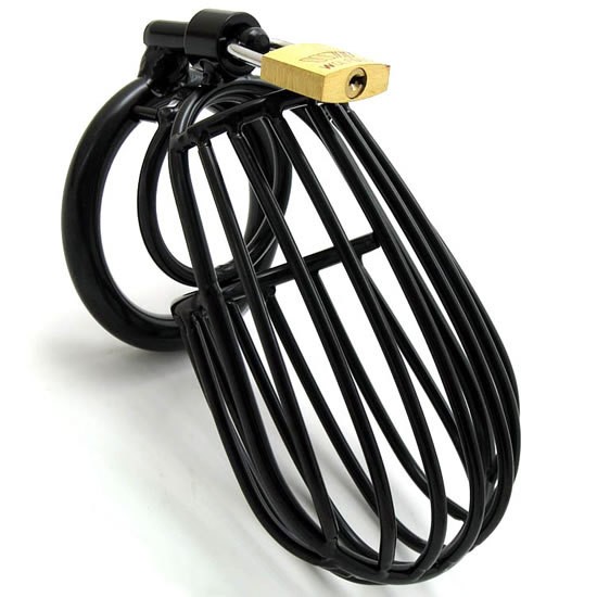 Black wide chastity cage
