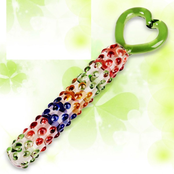 Colorful textured stick with heart handle