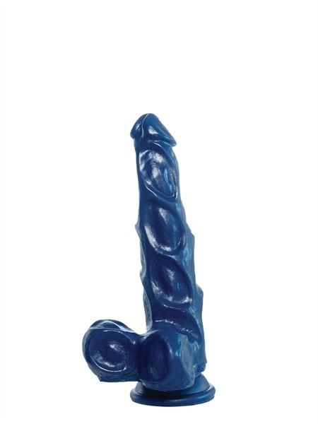 Crackstuffers Dildo mit ausgeprägten Venen - blau - S