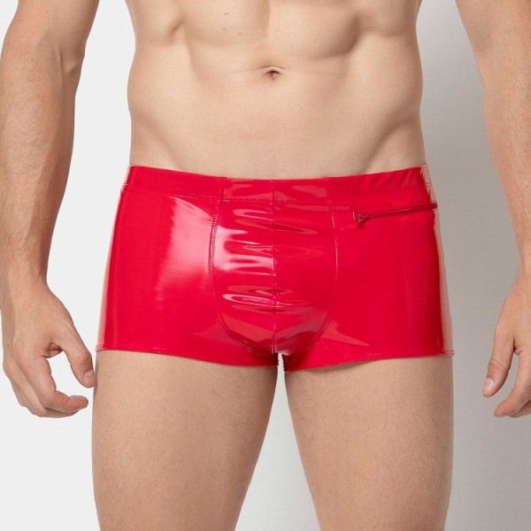 Patent Leather Boxer Shorts Red