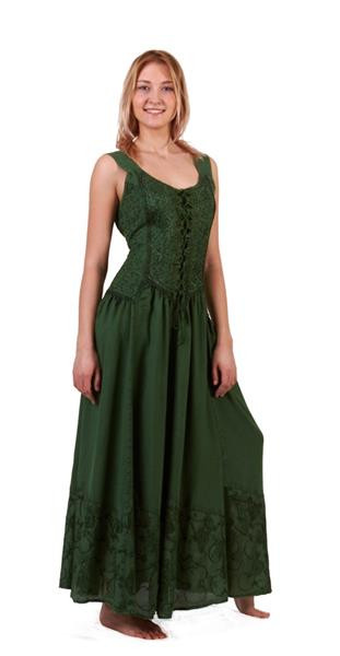 Mittelalter Kleid mit Schnürung - grün