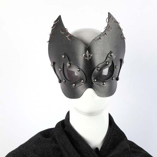 Schwarze Steampunk Maske 'Fuchs'