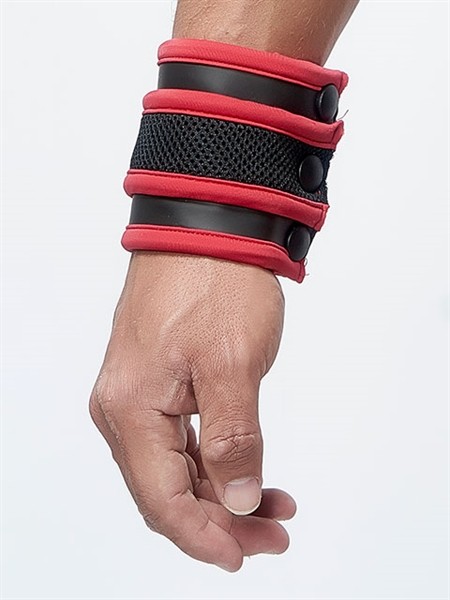 Neopren-Armband-Portemonnaie - schwarz-rot