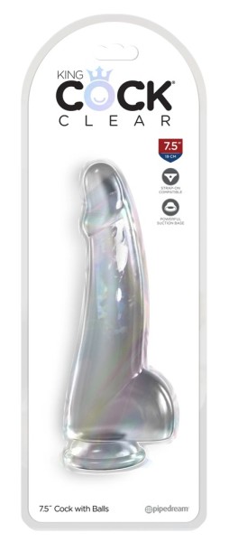 Biegsamer Dildo mit Saugfuß transparent ca. 19cm