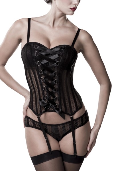 Corset with garters and thong
