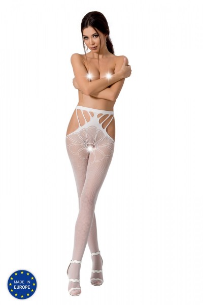 open crotch tights white