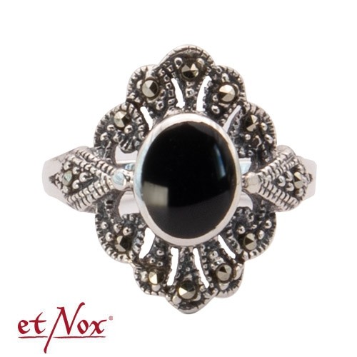 Silver ring "Black Marcasite" with Onyx