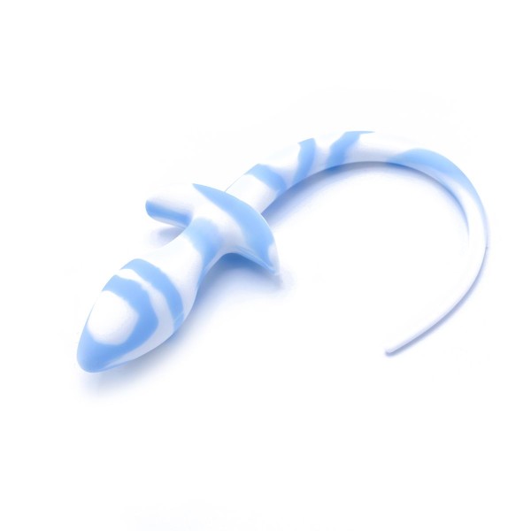 Analplug 'Dog Tail' weiß/blau