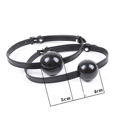 Ball gag with leather strap