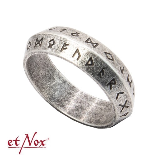 Stainless Steel Ring 'Runen' in Antique Look