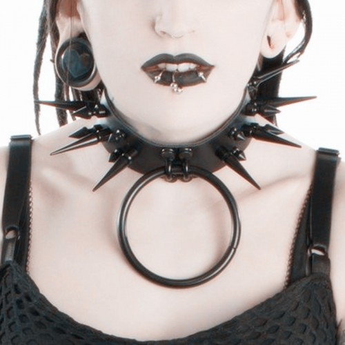 Collar with studs and ring