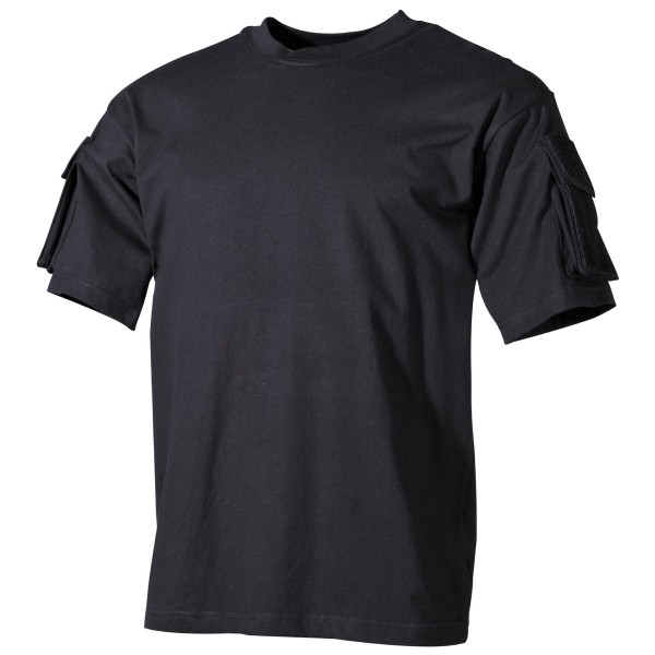 US T-Shirt halbarm schwarz mit Ärmeltaschen
