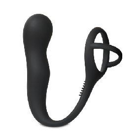 Silicone Anal Plug with Double Cock Ring