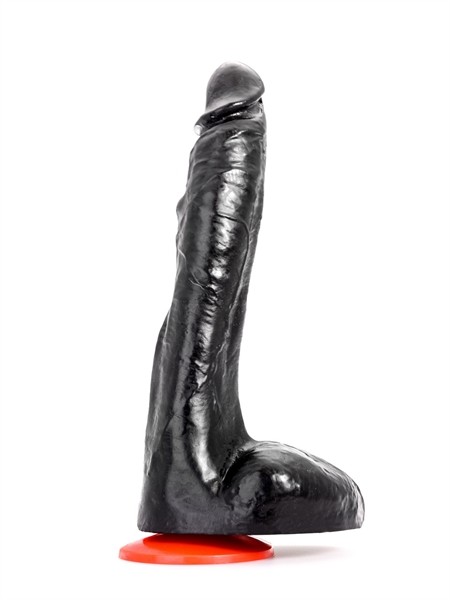 Realistischer Dildo mit Saugfuß 22 cm - schwarz