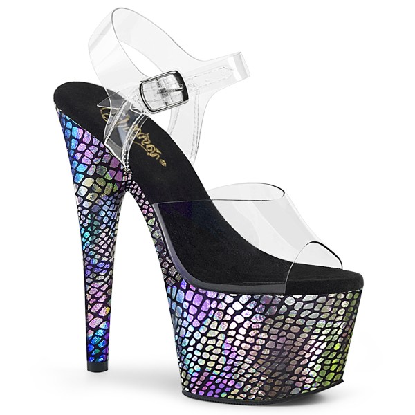 ADORE-708SP in Farbe P0259| Transparent Snake Print / Lila Hologramm