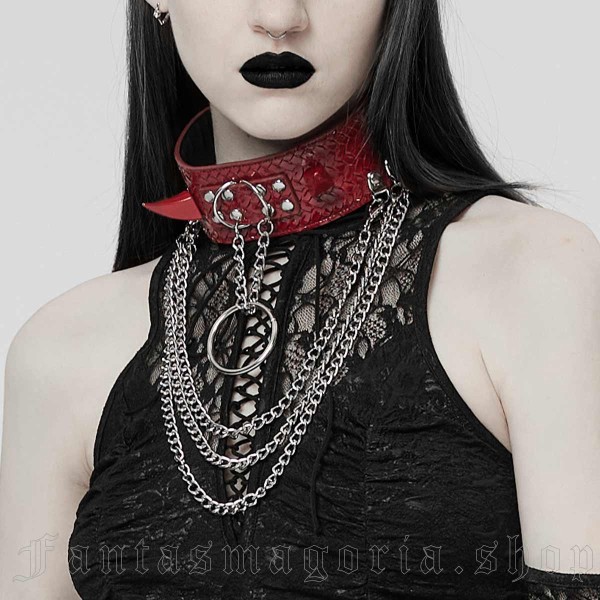 Choker mit Reptilienmuster - rot