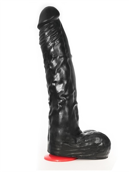 Realistischer Dildo mit Saugfuß 31,5cm - schwarz