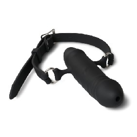 Realistic silicone dildo gag with ball