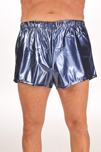 PVC Shorts für Sie & Ihn blau metallic