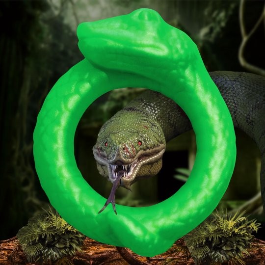 Silikon Cock Ring "Grüne Schlange"