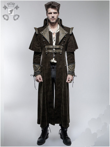 Mantel im Steampunk-Stil mit hohem Kragen