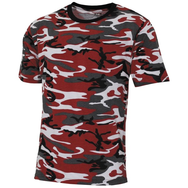 US T-Shirt 'Streetstyle' Rot-Camo