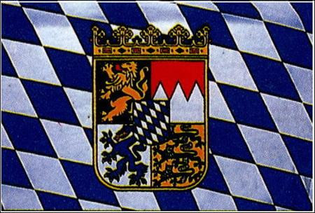 Fähnchen mit Holzstab 'Bayern mit Wappen'