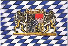 Flagge 'Bayern mit Wappen und Löwen'