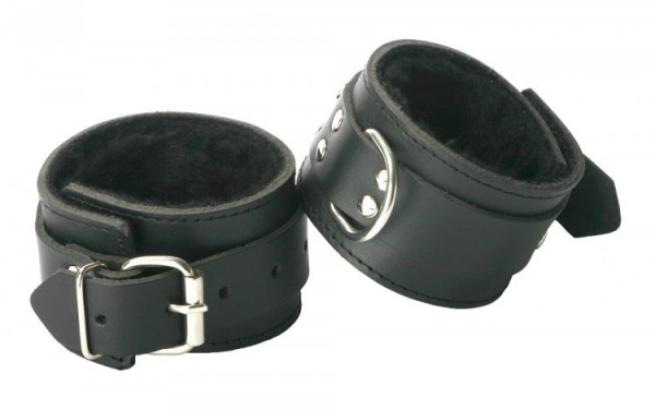 Leather Plush Ankle Cuffs