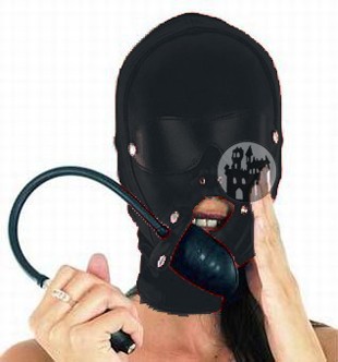 Leder-Maske mit abnehmbarer Augen- und Mundklappe