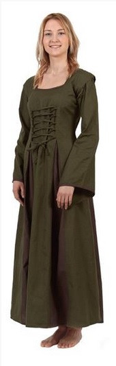 Mittelalter Kleid mit abnehmbaren Ärmeln
