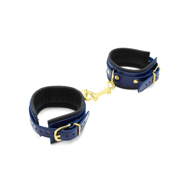 Blue leather ankle cuff