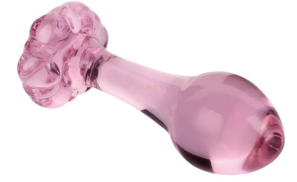 Pinker Glasplug 'Blume'