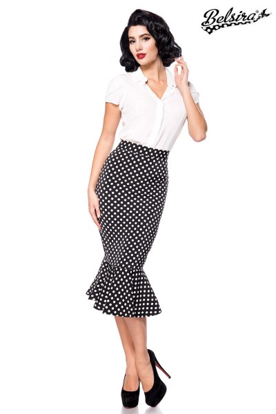 Pencil skirt with ruffle