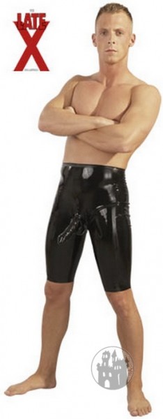 Latex cycle shorts with penis pouch