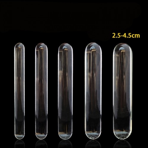Cylindrical glass dildo