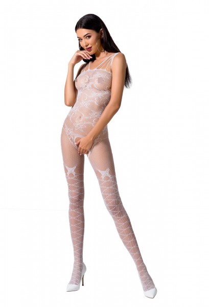 White bodystocking with pattern