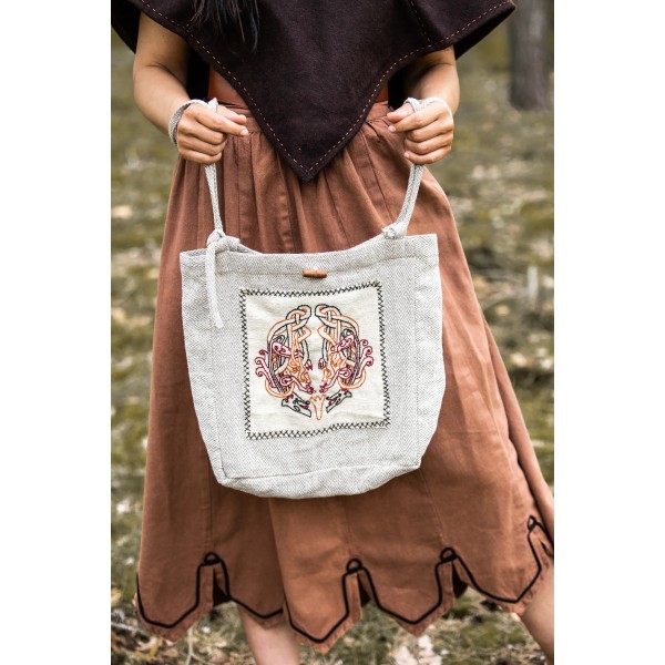 Shoulder bag with Viking embroidery