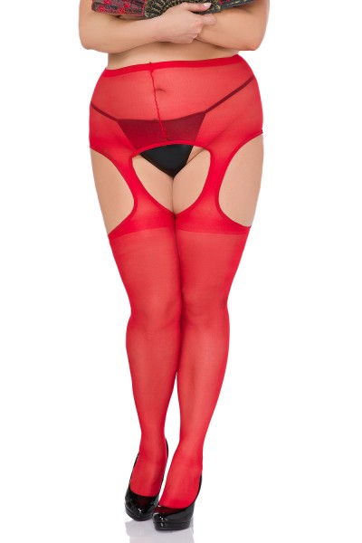 Plus Size Strumpfhose in rot
