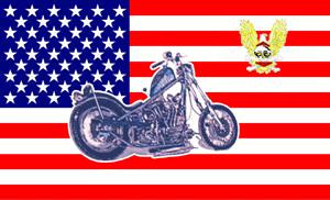 Flagge 'U.S.A. mit Bike'