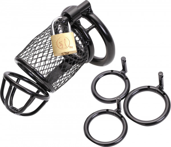 Lockable Metal Chastity Cage 'Black'
