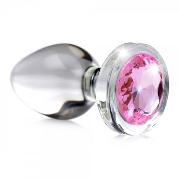 Glass-Plug pink Medium