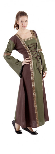 Mittelalter Kleid mit abnehmbaren halblangen Ärmeln