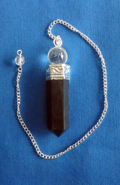 Pendulum with black tourmaline and quartz crystal