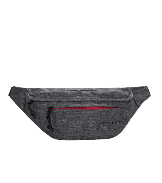 Minimalistische Bauchtasche mit Reißverschlusstasche auf der Rückseite - schwarz